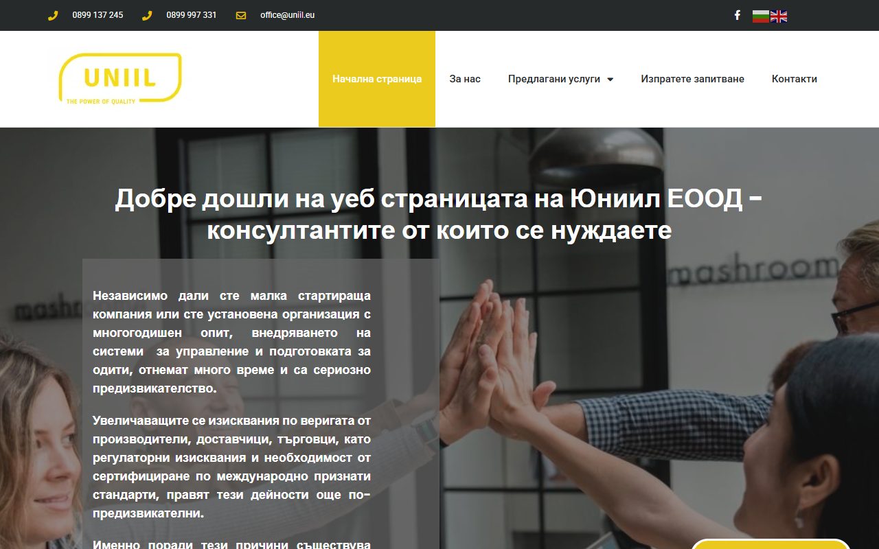 ЮНИИЛ Consulting website screenshot